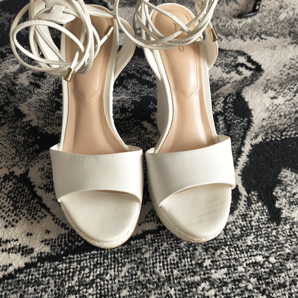 Elegant Cream Wedge Sandals